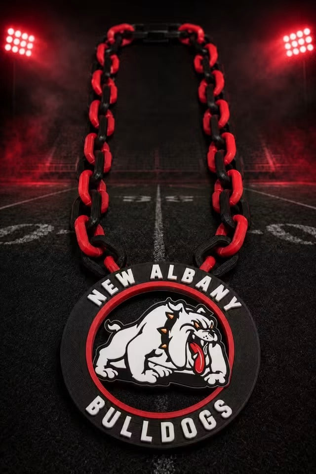 New Albany Bulldogs Spinner Hype Necklace