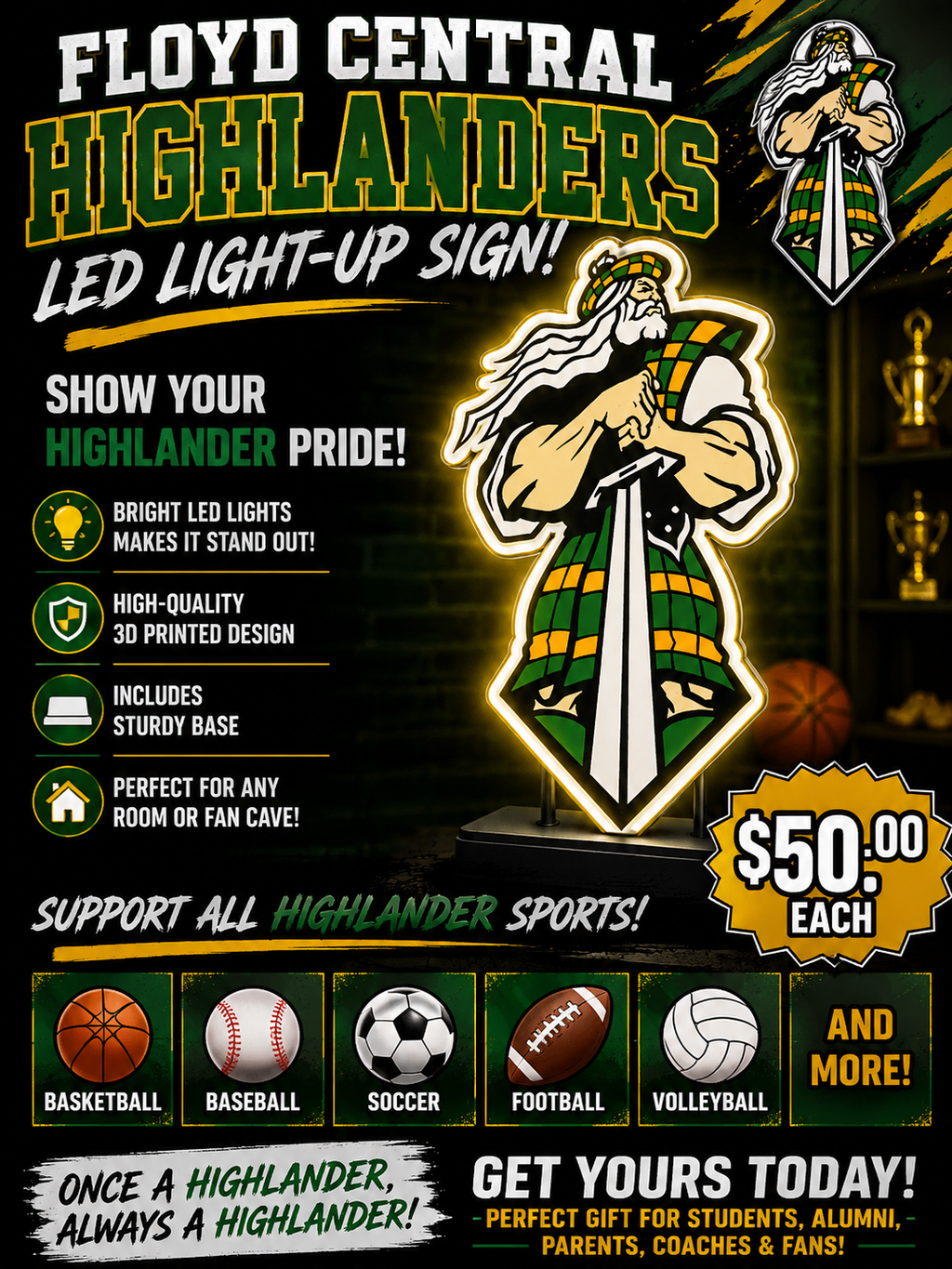 Floyd Central Highlanders Light up box!